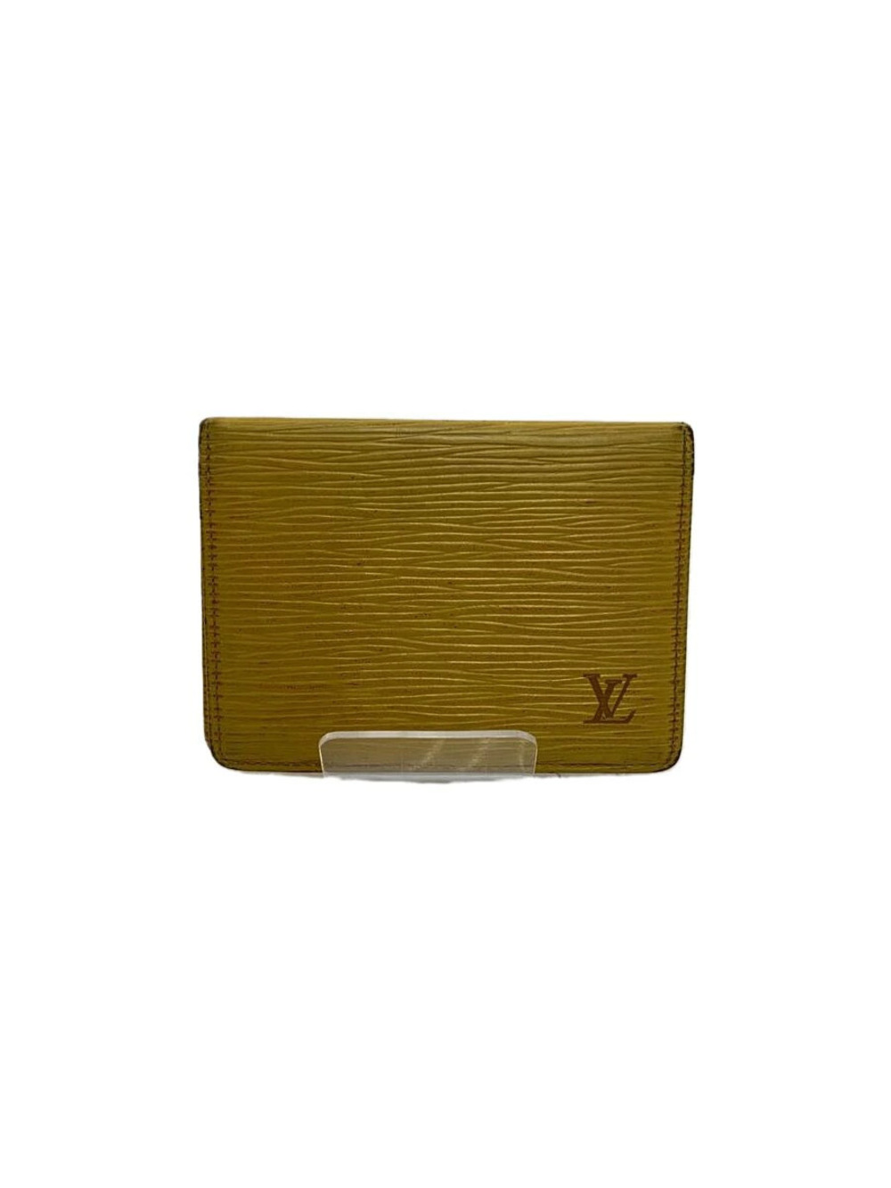 LOUIS VUITTON Porte Wallet Cartes Vertical Epi Orange Leather YLW